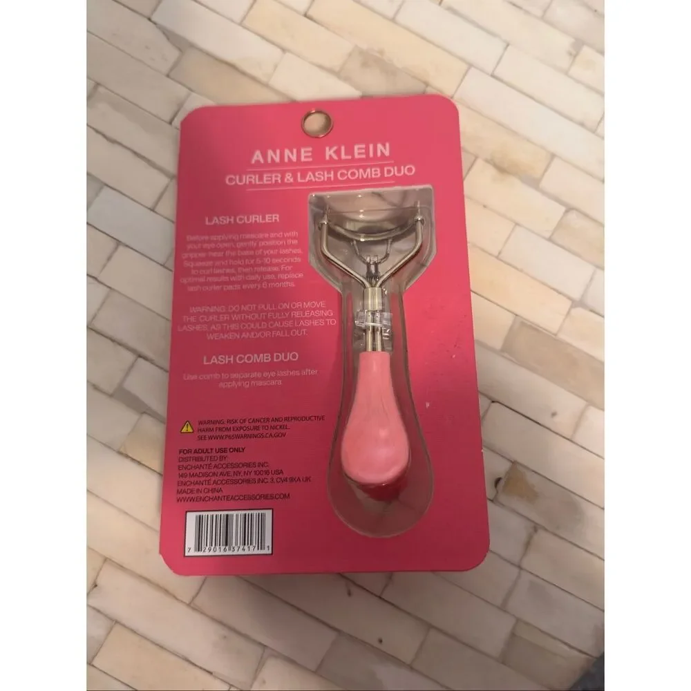 Anne Klein Eyelash Curler and Lash Comb Duo Makeup Grooming Set New in Pack